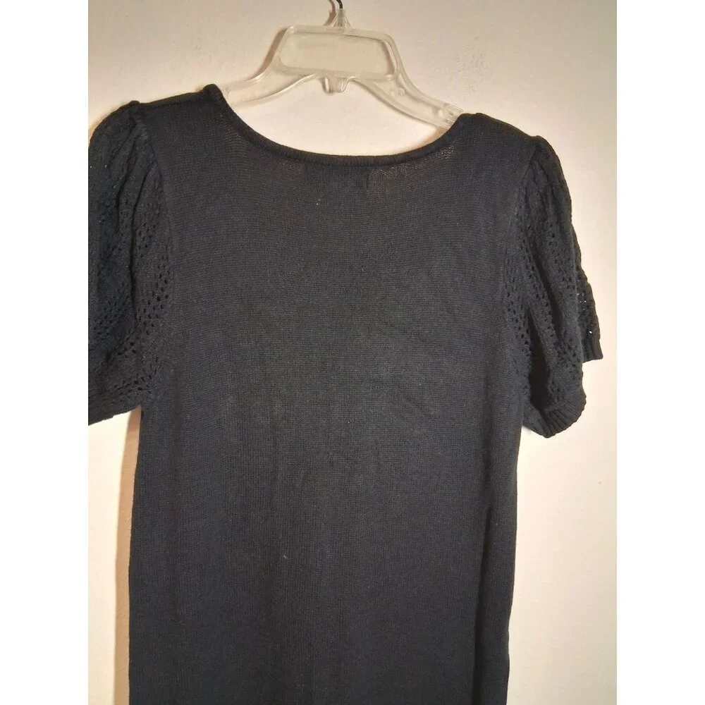 Mossimo Knit Sweater Dress Short Sleeve Business Casual Y2K Black Size Medium - Picture 4 of 7